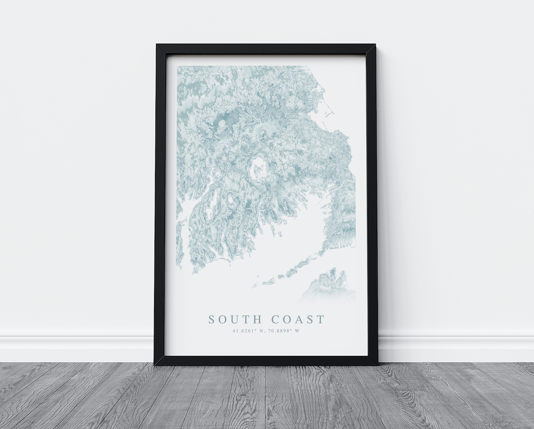 South Coast MA Map Print
