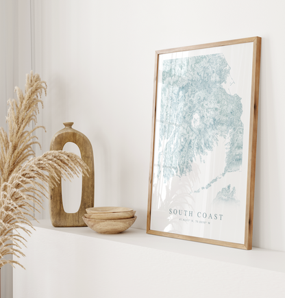 South Coast MA Map Print