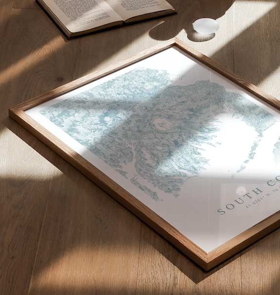 South Coast MA Map Print