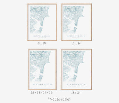 Hampton Beach Map Print