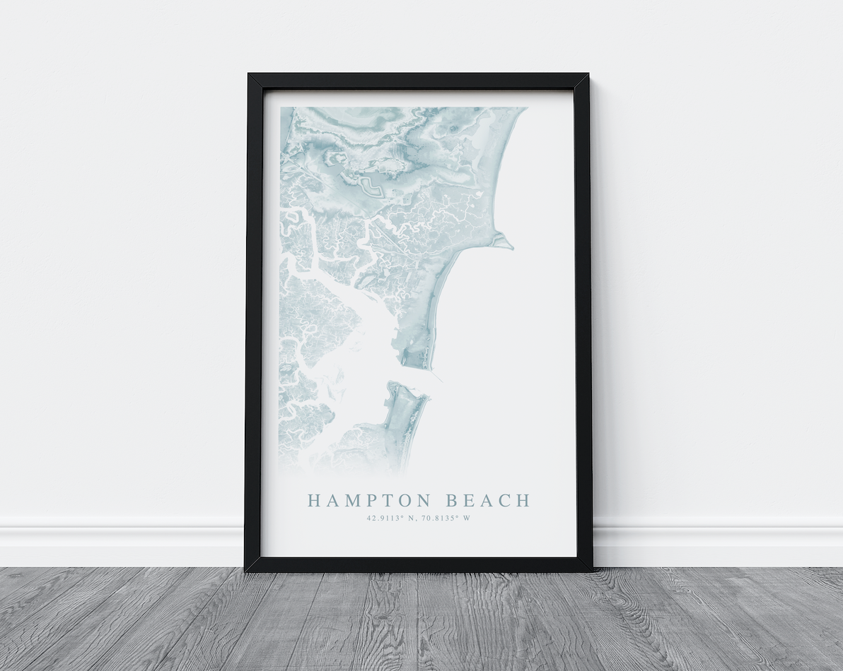 Hampton Beach Map Print