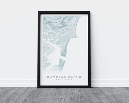 Hampton Beach Map Print