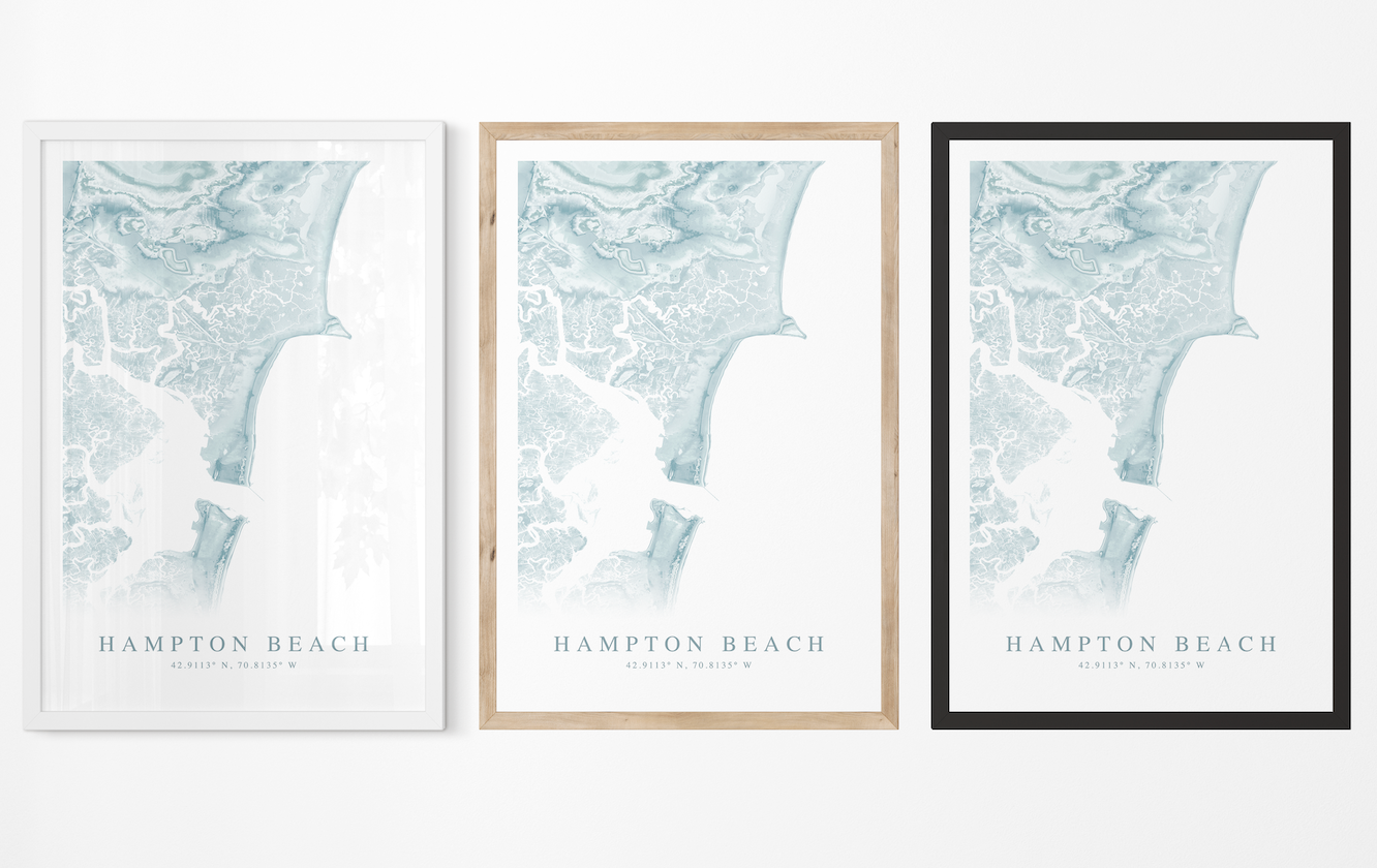Hampton Beach Map Print