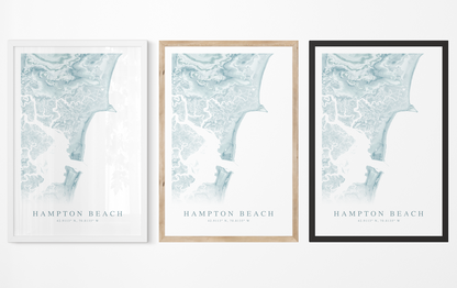 Hampton Beach Map Print