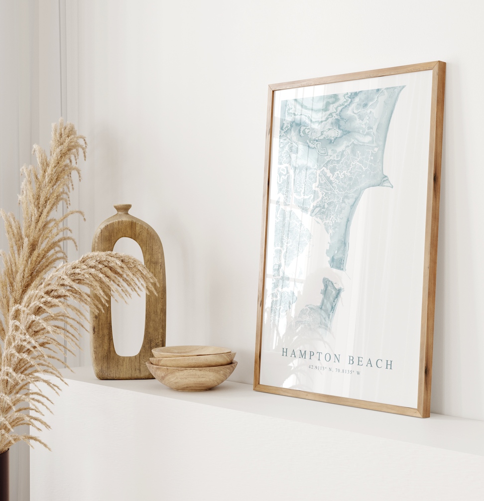 Hampton Beach Map Print