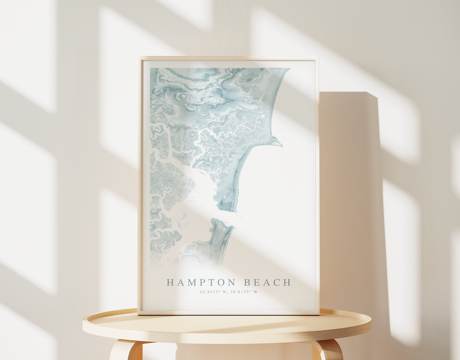 Hampton Beach Map Print