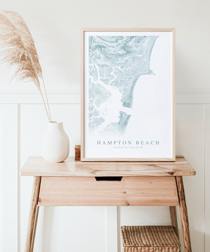 Hampton Beach Map Print