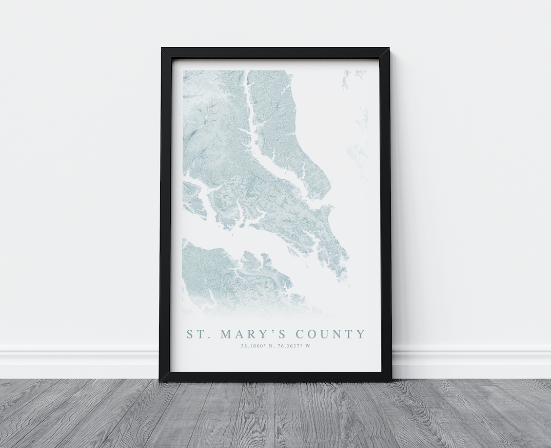 St. Mary's County MD Map Print