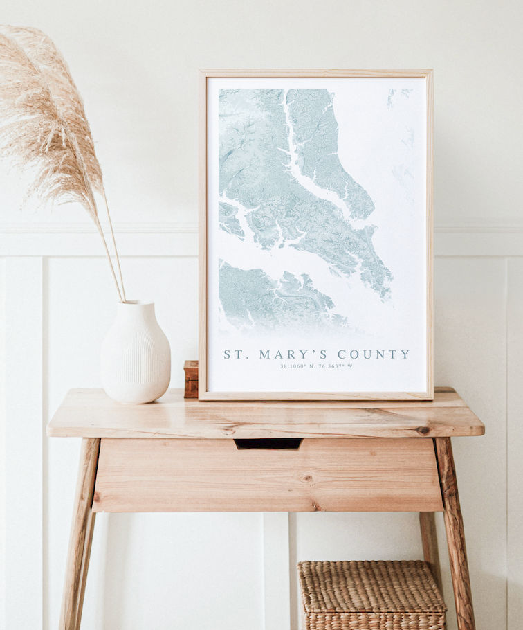 St. Mary's County MD Map Print