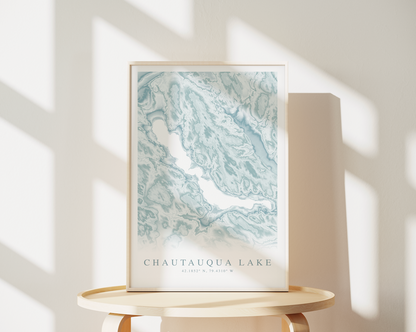 Chautauqua Lake Map Print