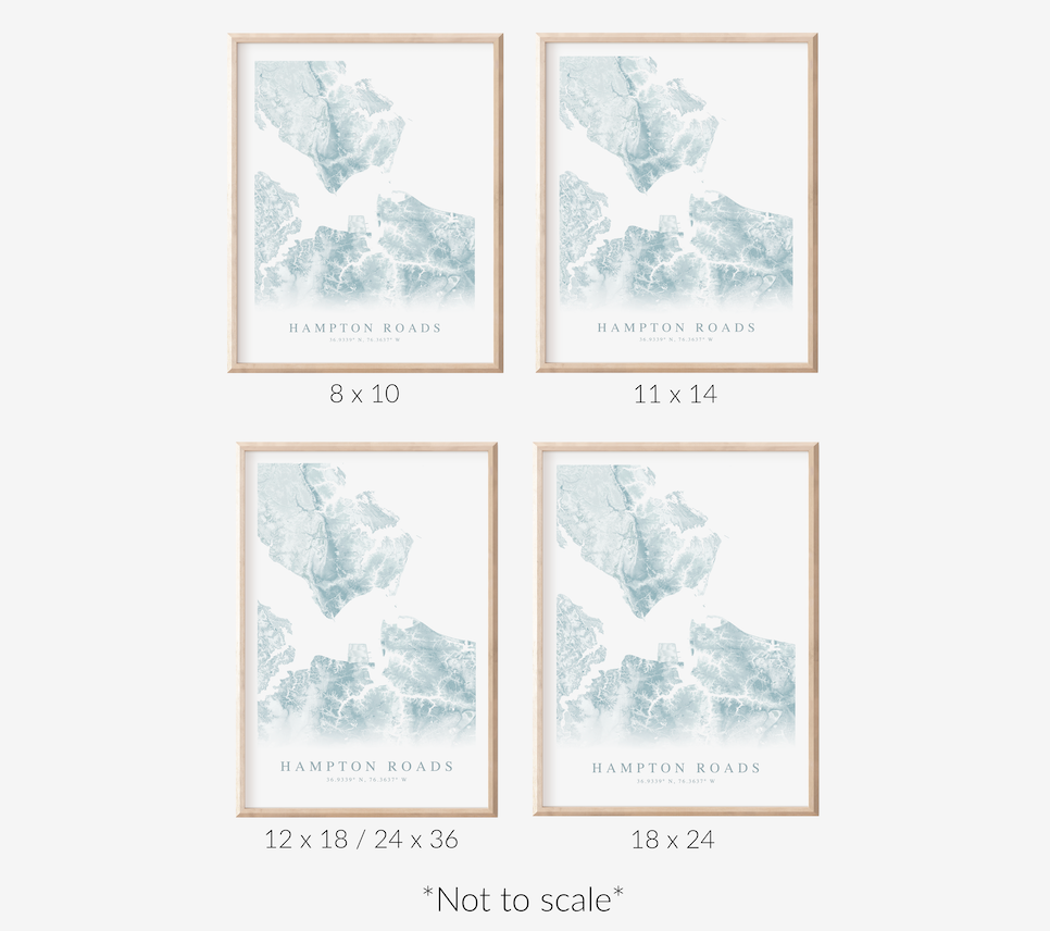 Hampton Roads VA Map Print