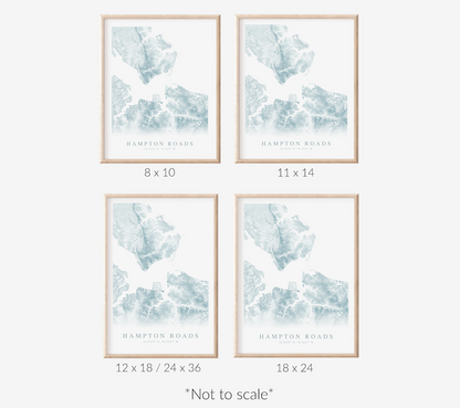 Hampton Roads VA Map Print