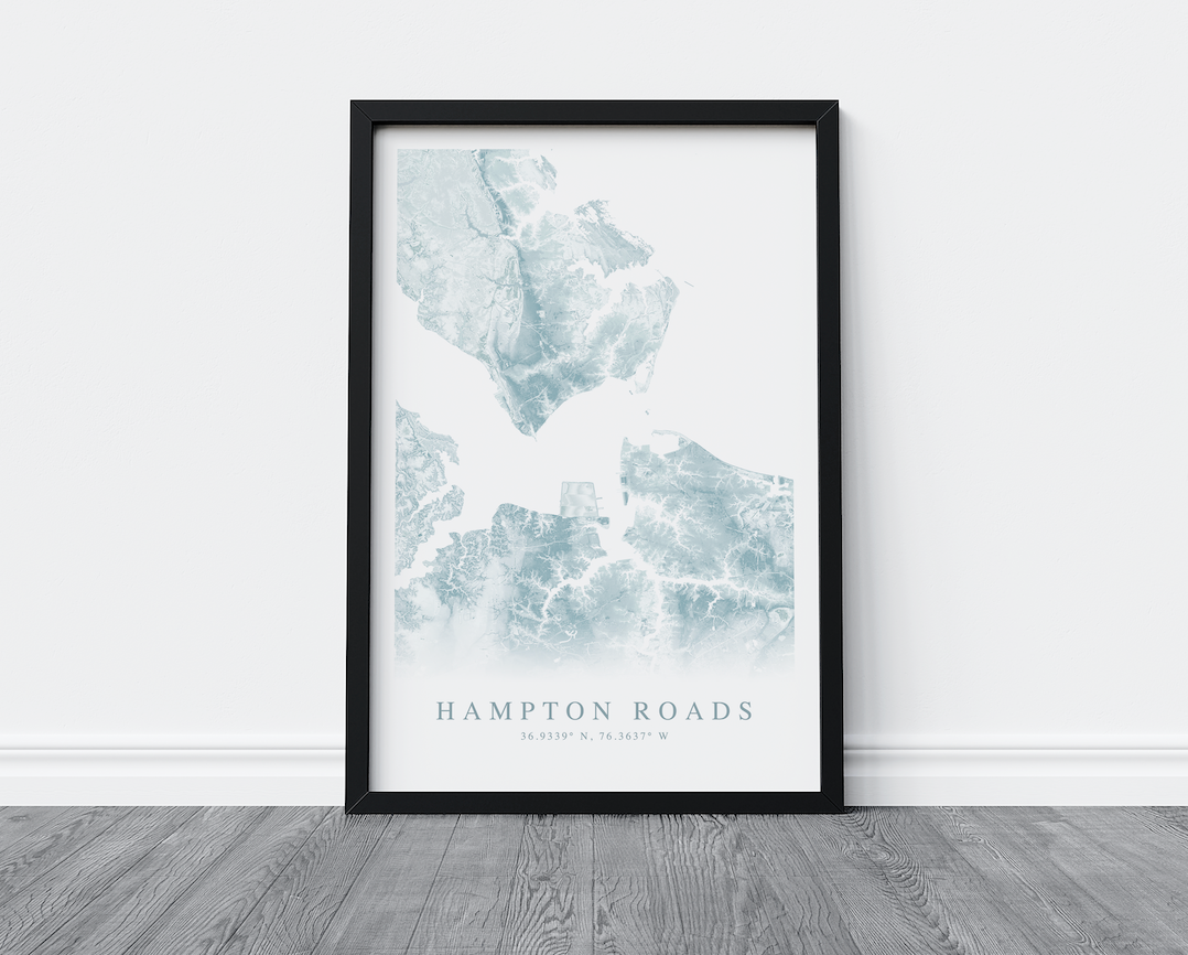 Hampton Roads VA Map Print