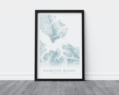Hampton Roads VA Map Print