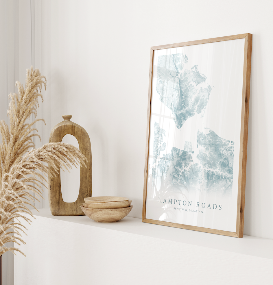 Hampton Roads VA Map Print