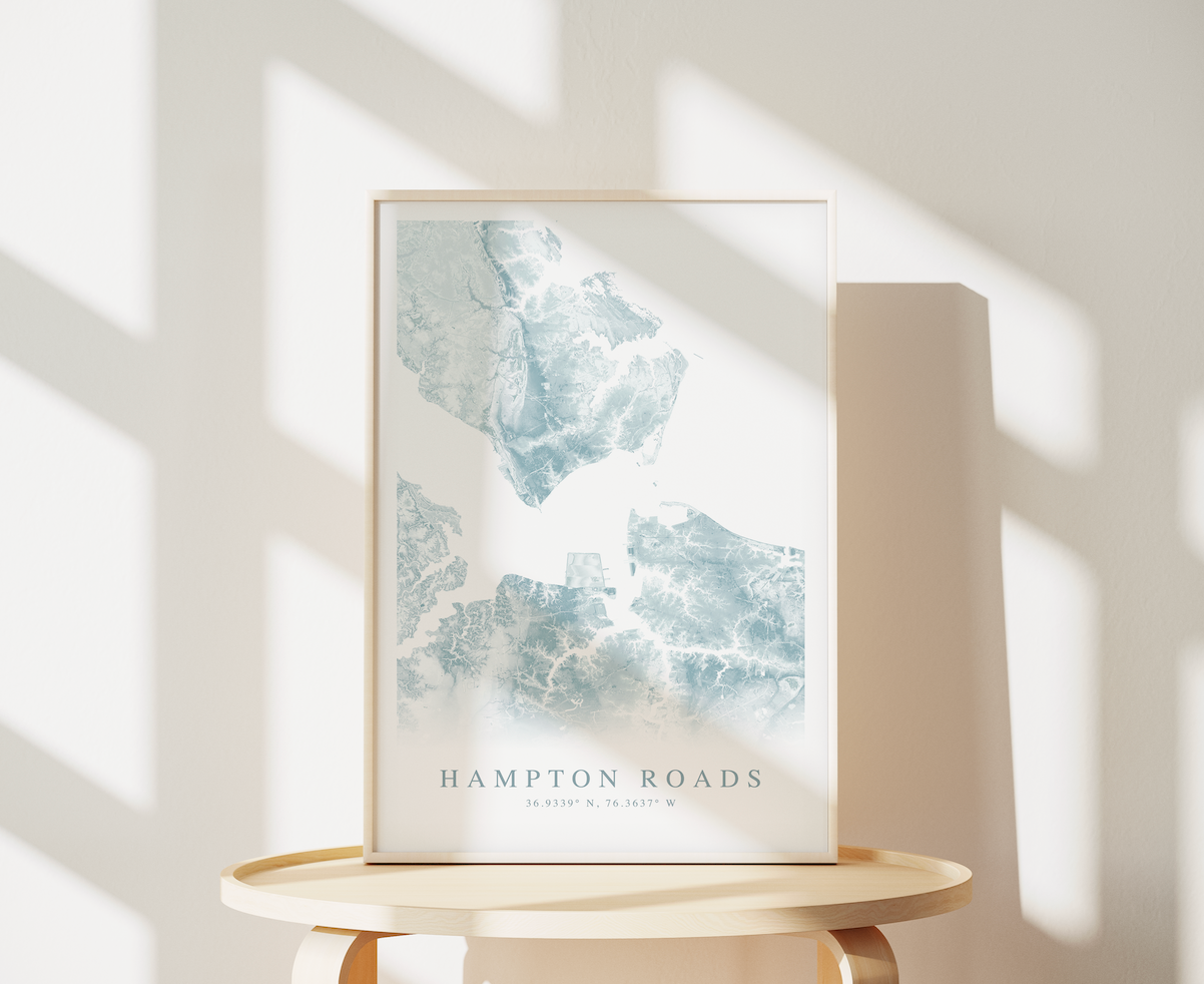 Hampton Roads VA Map Print