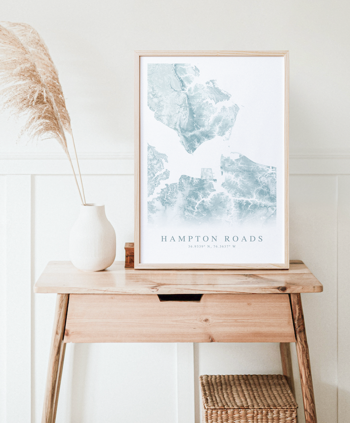 Hampton Roads VA Map Print