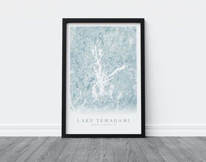 Lake Temagami Map Print