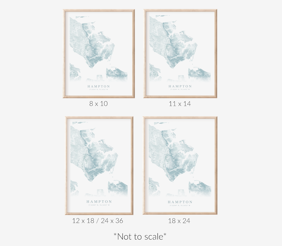 Hampton VA Map Print