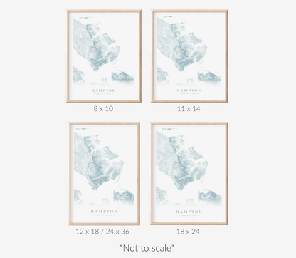 Hampton VA Map Print