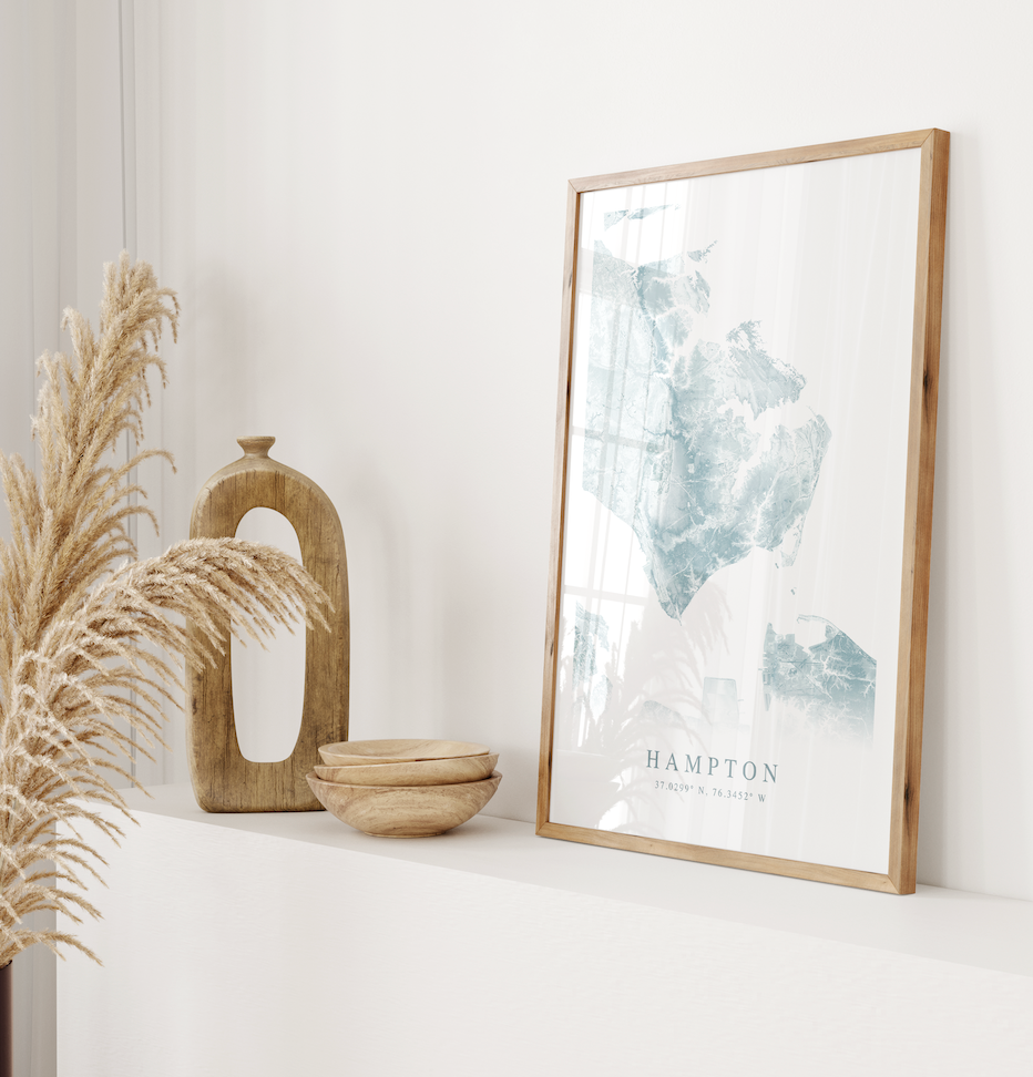 Hampton VA Map Print
