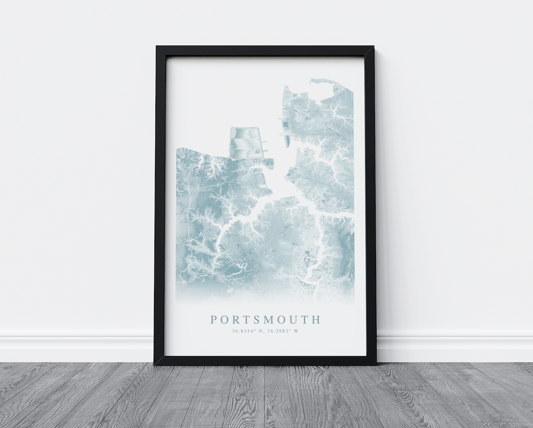 Portsmouth VA Map Print