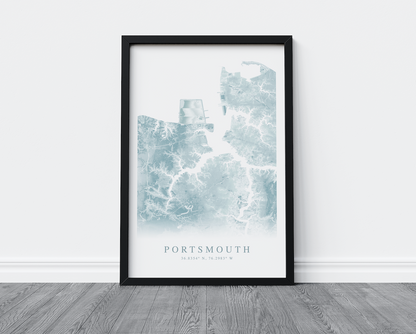 Portsmouth VA Map Print