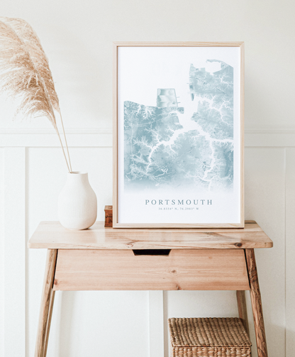 Portsmouth VA Map Print