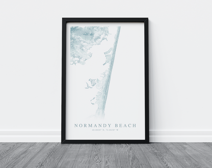 Normandy Beach NJ Map Print