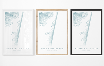 Normandy Beach NJ Map Print