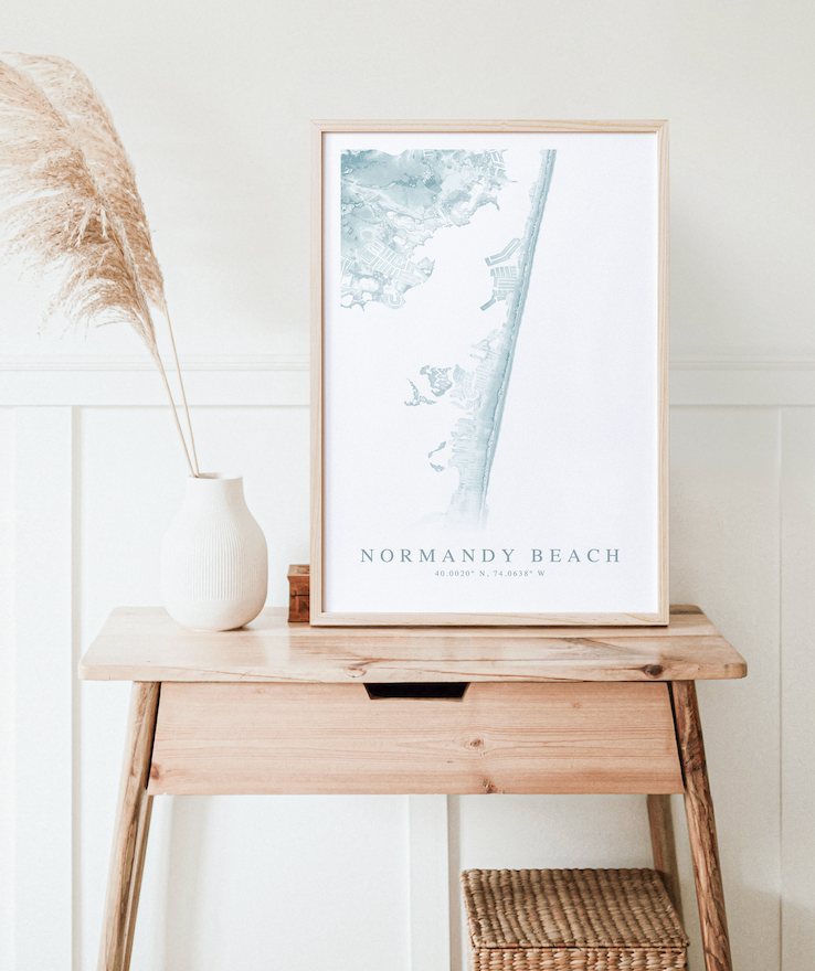 Normandy Beach NJ Map Print