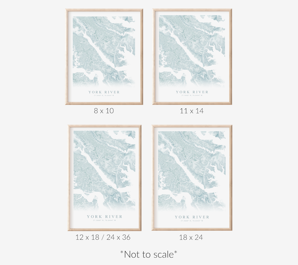 York River VA Map Print