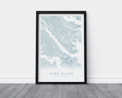 York River VA Map Print