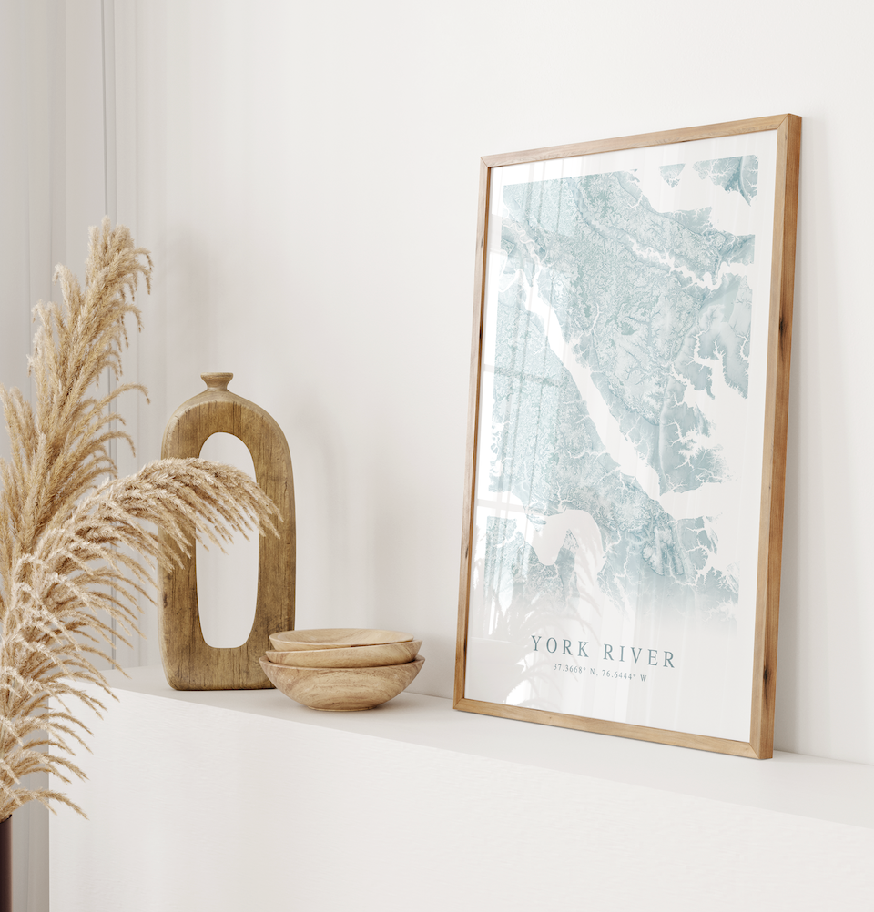 York River VA Map Print