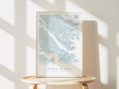York River VA Map Print