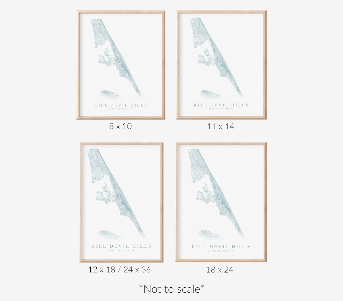 Kill Devil Hills Map Print