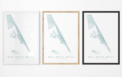 Kill Devil Hills Map Print