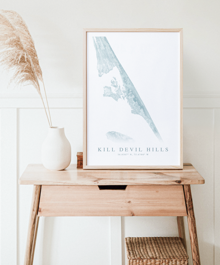 Kill Devil Hills Map Print
