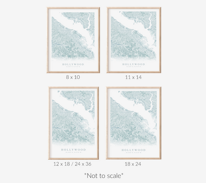 Hollywood MD Map Print