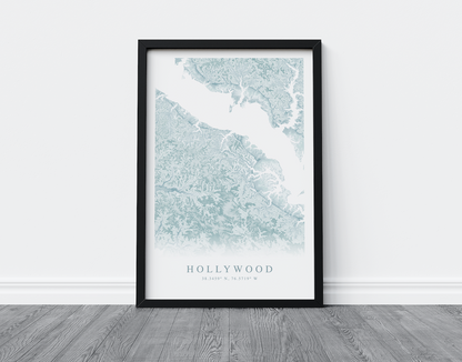 Hollywood MD Map Print