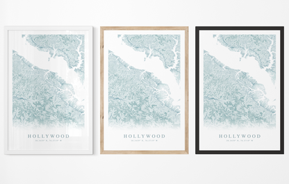 Hollywood MD Map Print