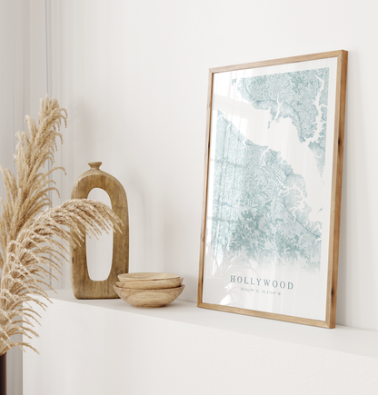 Hollywood MD Map Print
