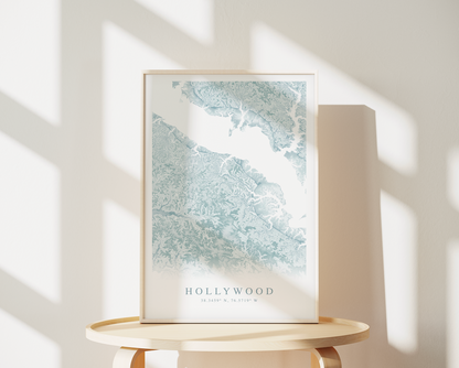 Hollywood MD Map Print