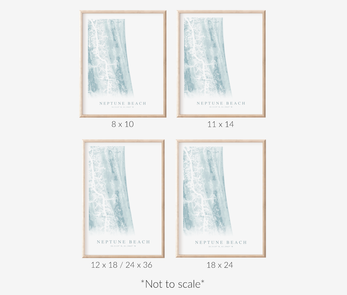 Neptune Beach Map Print