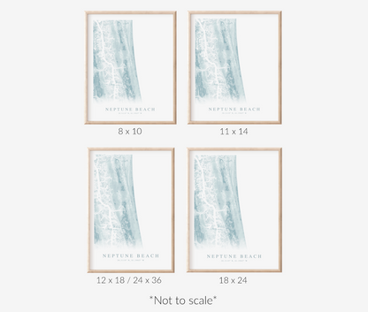 Neptune Beach Map Print
