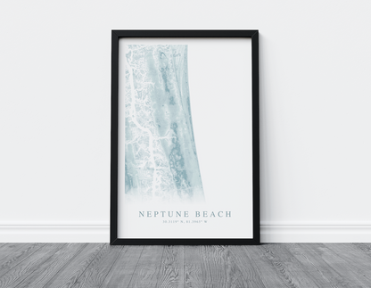 Neptune Beach Map Print