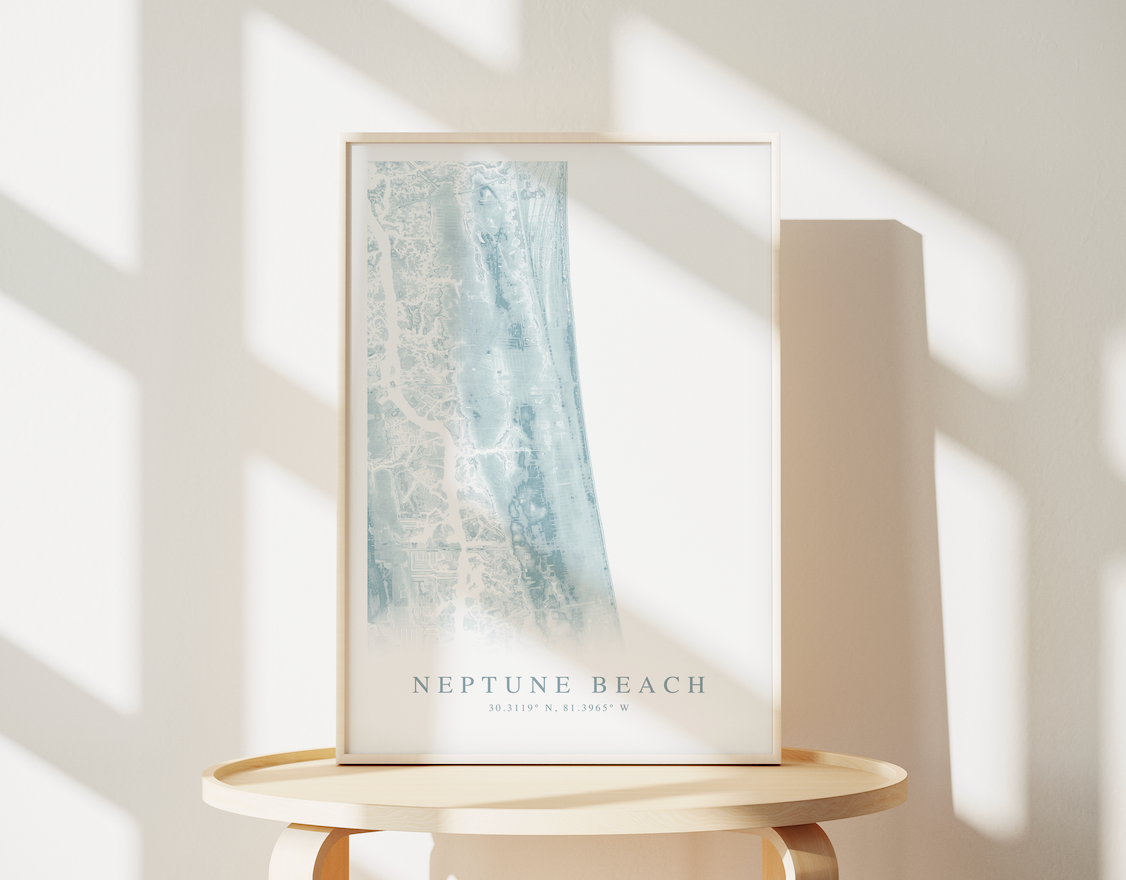 Neptune Beach Map Print