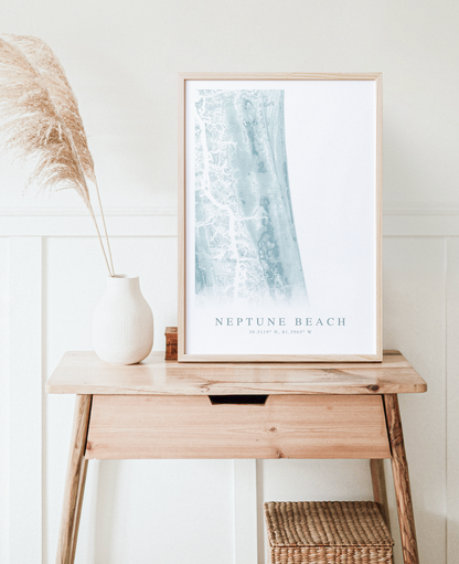Neptune Beach Map Print