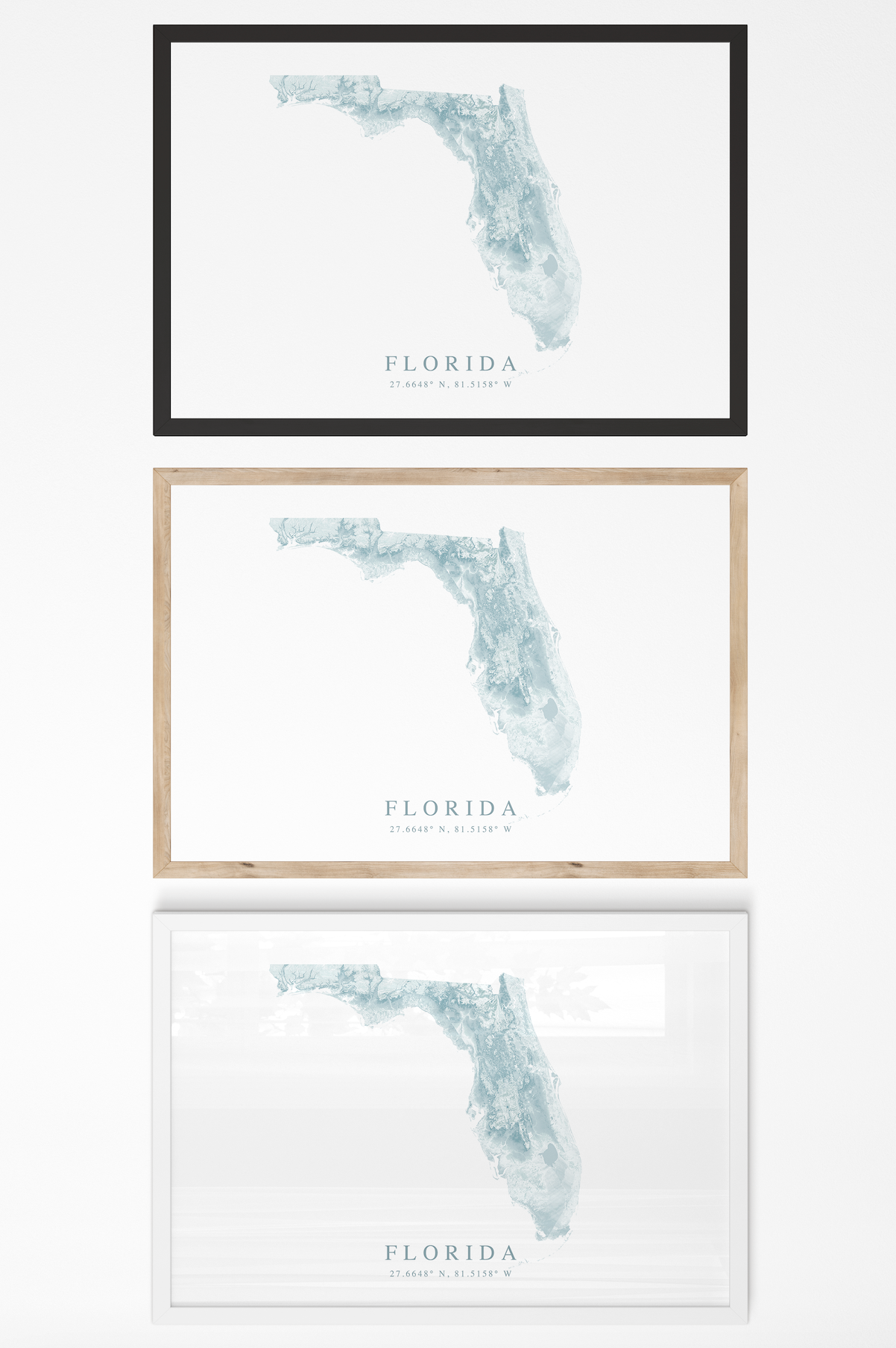 Florida Map Print Landscape