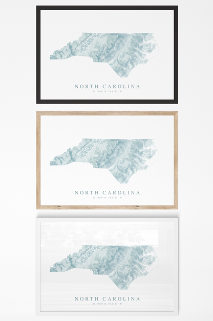 North Carolina Map Print Landscape